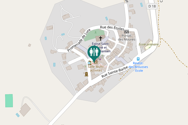 Map showing location of Passage des Loisirs Toilet
