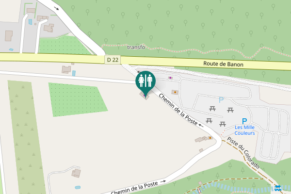 Map showing location of Chemin de la Poste Toilet