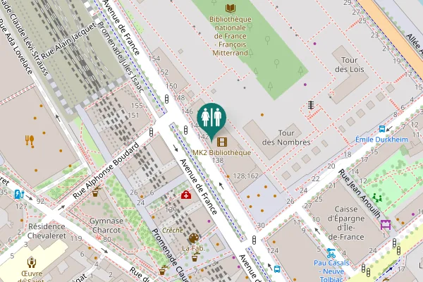 Map showing location of Avenue de France 140 Toilet