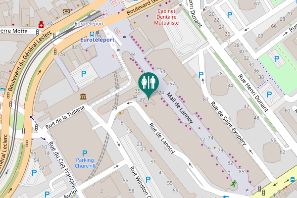 Map showing location of Mail de Lannoy 25 Toilet