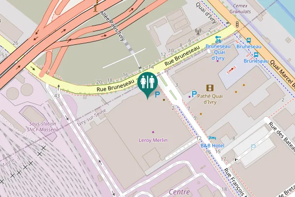 Map showing location of Rue Bruneseau 14 Toilet