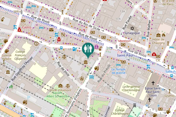 Map showing location of Rue de Fourcy 5-7 Toilet