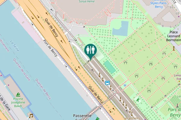 Map showing location of Quai de Bercy 208 Toilet