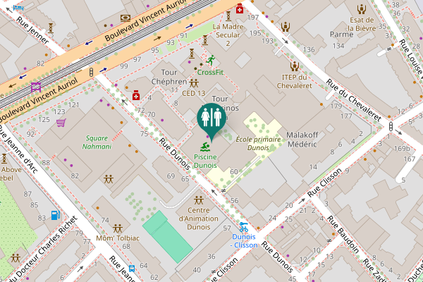 Map showing location of Rue Dunois 64 Toilet