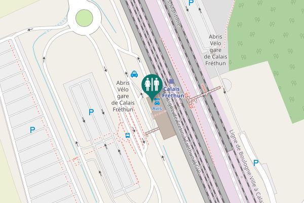 Map showing location of Fréthun Toilet
