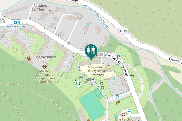 Map showing location of Avenue des Thermes 14 Toilet