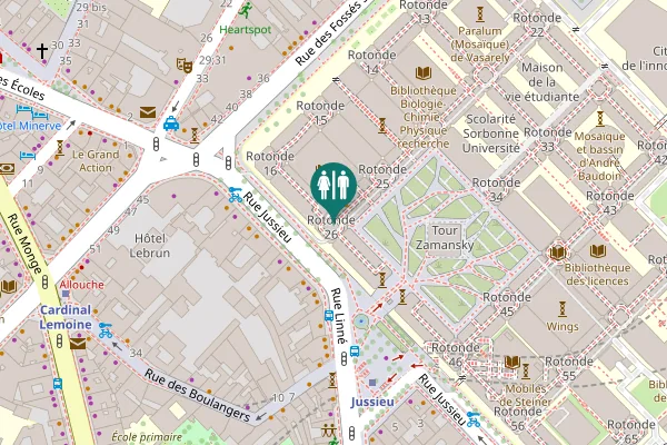 Map showing location of Parvis Guillaume de Champeaux Toilet