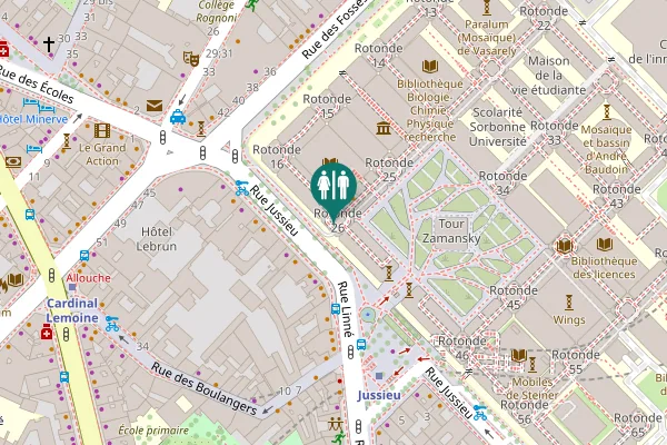 Map showing location of Parvis Guillaume de Champeaux Toilet