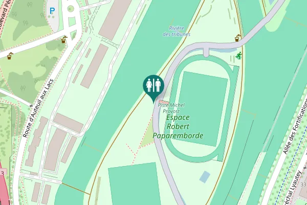 Map showing location of Paris Toilet