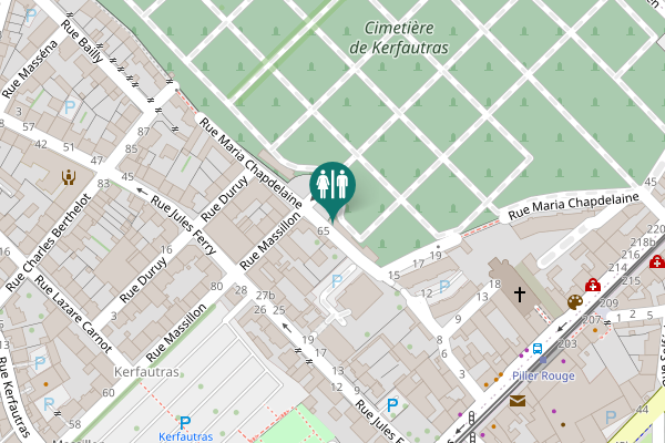 Map showing location of Rue Maria Chapdelaine Toilet