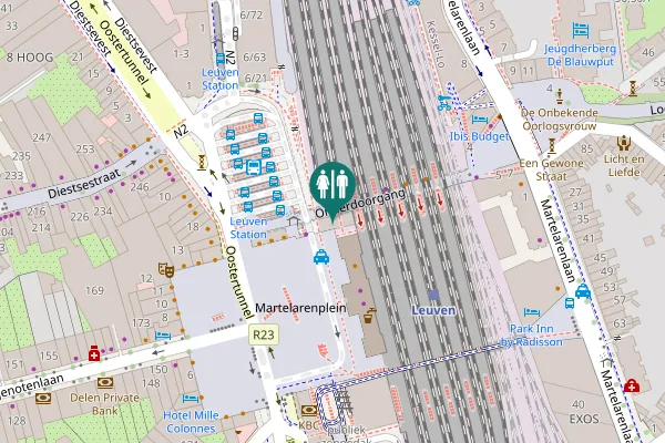 Map showing location of Onderdoorgang Toilet