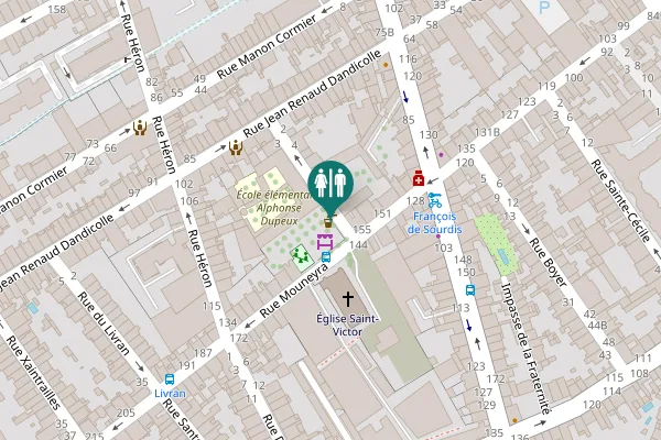 Map showing location of Rue Alphonse Dupeux 10 Toilet