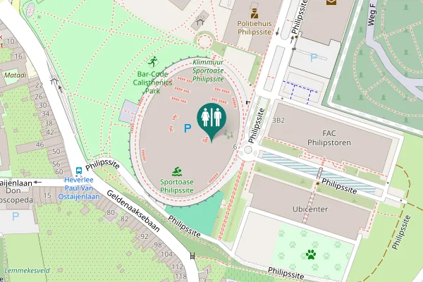 Map showing location of Philipssite 6 Toilet