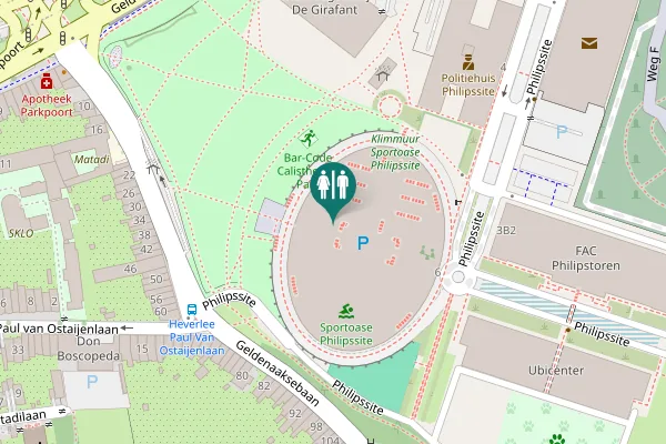 Map showing location of Philipssite 6 Toilet