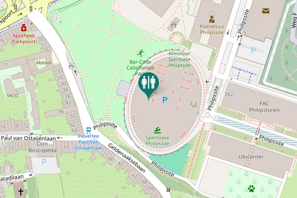 Map showing location of Philipssite 6 Toilet