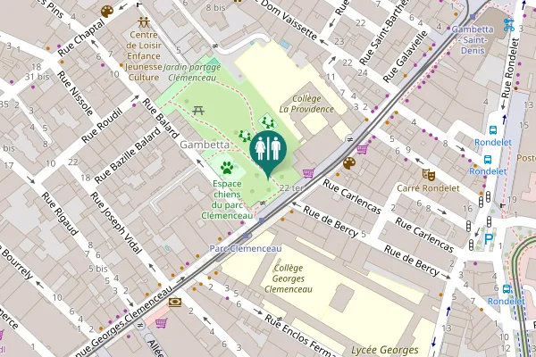 Map showing location of Avenue Georges Clemenceau 22 ter Toilet