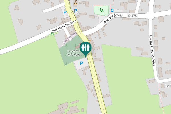 Map showing location of Rue de la Libération Toilet
