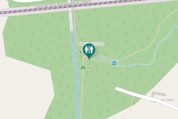 Map showing location of Trégrom Toilet