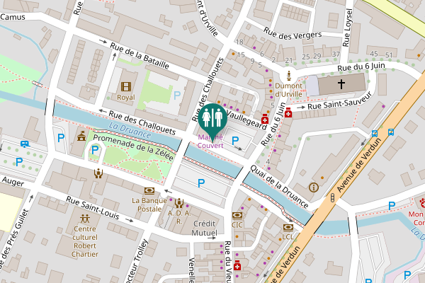 Map showing location of Quai des Challouets Toilet