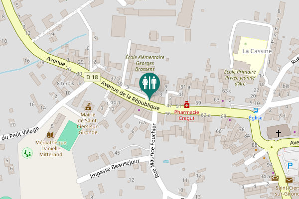 Map showing location of Avenue de la République 41 Toilet