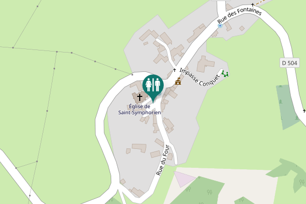 Map showing location of Impasse des Jardins Toilet