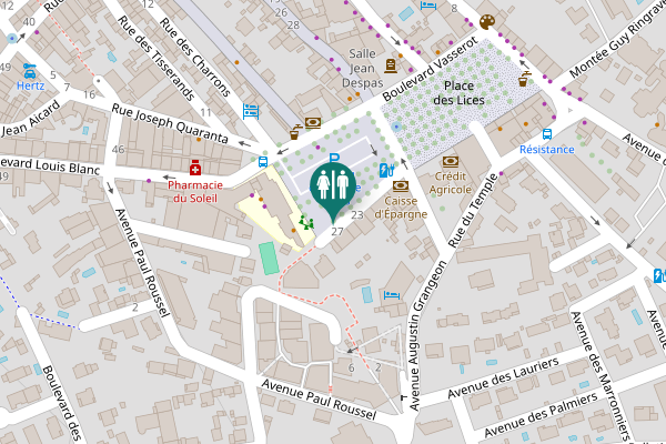Map showing location of Place du XVe Corps 27 Toilet