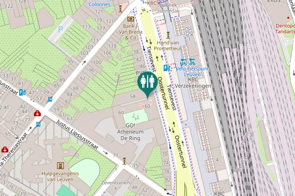 Map showing location of Tiensevest 60 Toilet