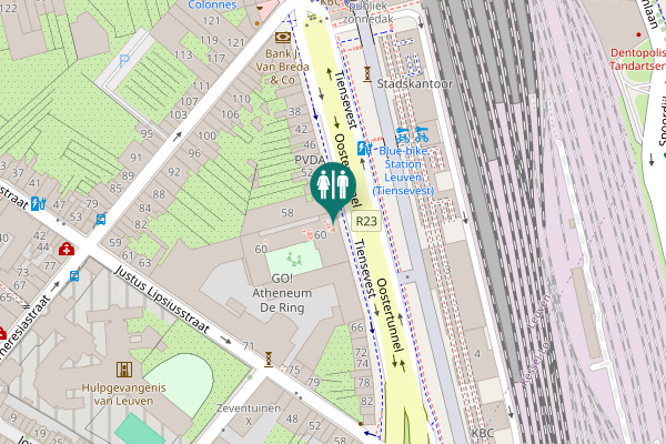 Map showing location of Tiensevest 60 Toilet