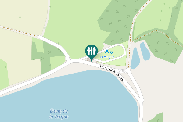 Map showing location of Étang de la Vergne Toilet