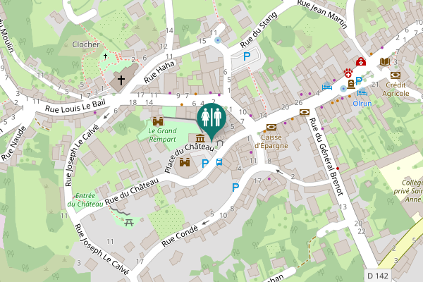Map showing location of Place du Château 3 Toilet