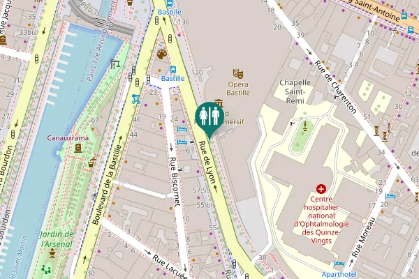 Map showing location of Rue de Lyon 110 Toilet