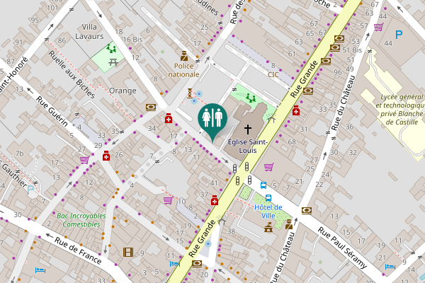 Map showing location of Place de la République 4 Toilet