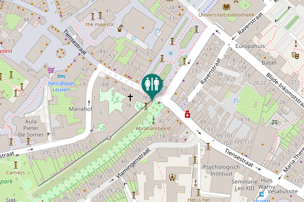 Map showing location of Tiensestraat 78 Toilet