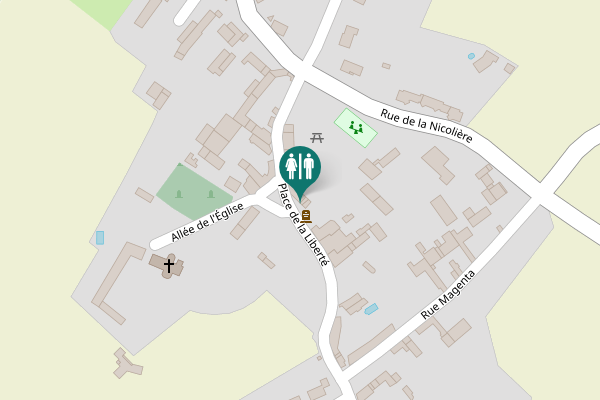 Map showing location of Place de la Liberté Toilet