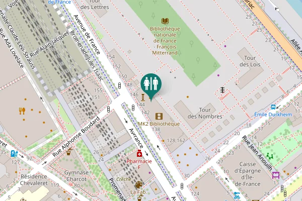 Map showing location of Avenue de France 142 Toilet