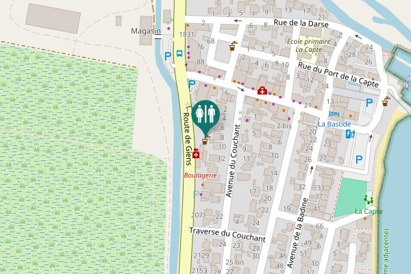 Map showing location of Route de Giens 1945 Toilet