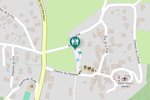 Map showing location of Rue de la Pive Toilet