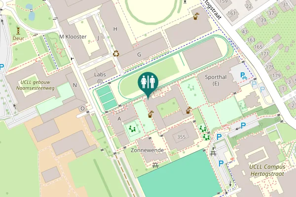 Map showing location of Naamsesteenweg 355 Toilet