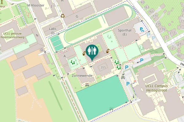 Map showing location of Naamsesteenweg 355 Toilet