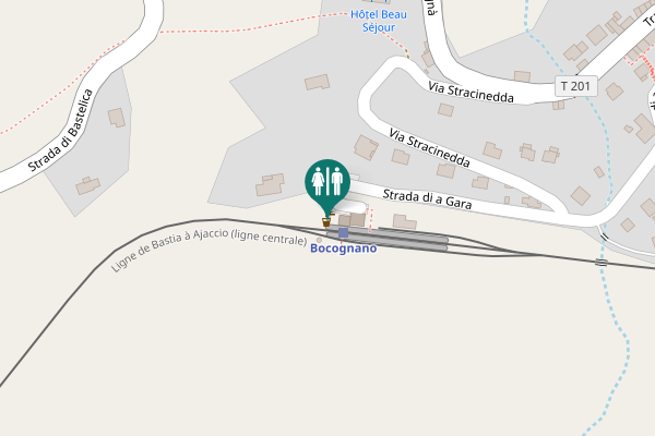 Map showing location of Strada di a Gara Toilet
