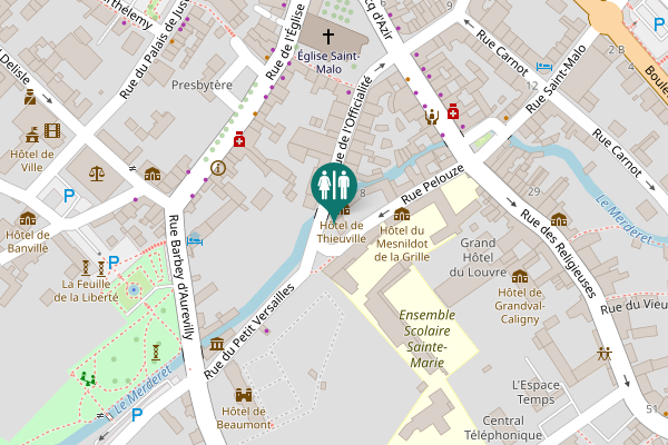 Map showing location of Rue de l'Officialité Toilet