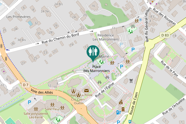 Map showing location of Place des Marronniers 4 Toilet