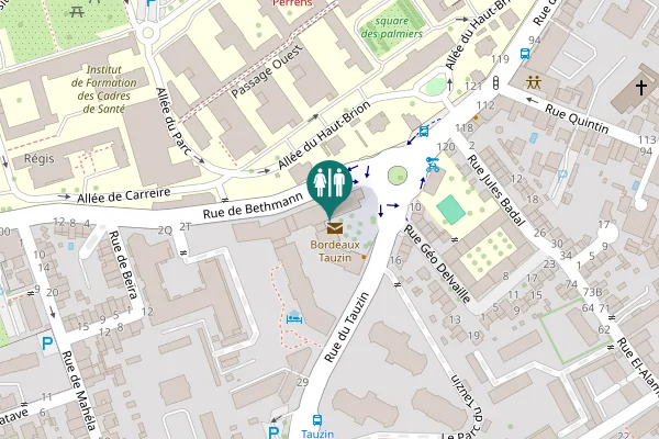 Map showing location of Rue du Tauzin 3 Toilet