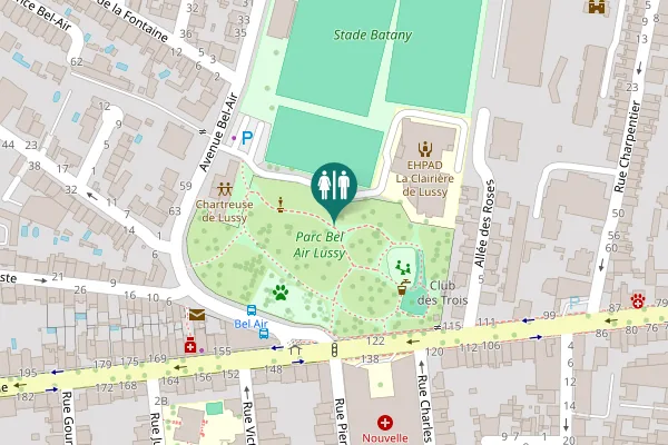Map showing location of Avenue Bel-Air Toilet