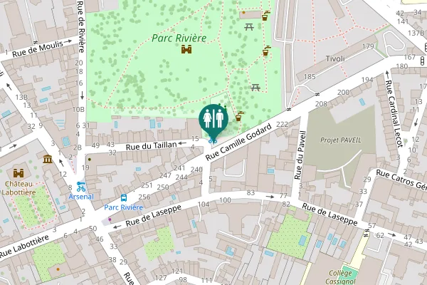Map showing location of Rue du Taillan 10 Toilet
