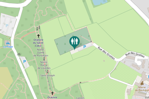 Map showing location of Rue des Grottes Toilet