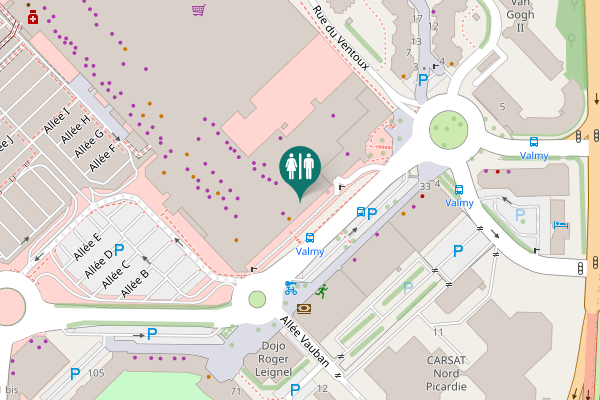 Map showing location of Boulevard de Valmy Toilet