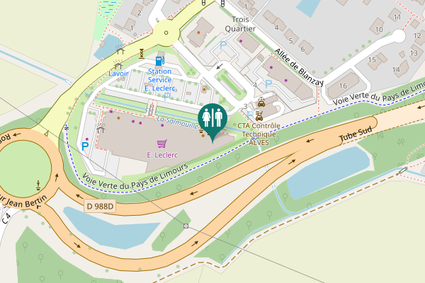 Map showing location of Voie Verte du Pays de Limours 4 Toilet