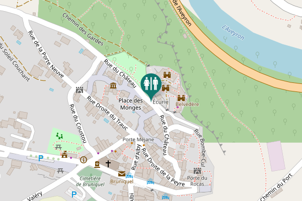 Map showing location of Rue du Château Toilet