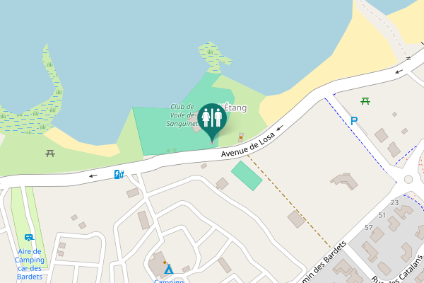 Map showing location of Avenue de Losa Toilet